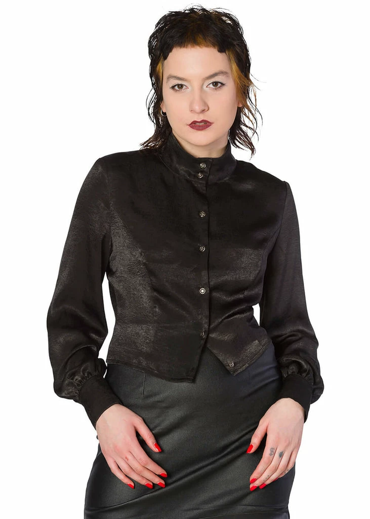 Banned Pentacle Pentagram 60's Blouse Black