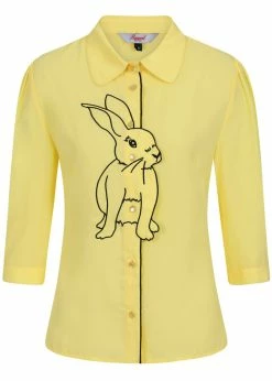 Banned Bunny Hop 40's Blouse Yellow