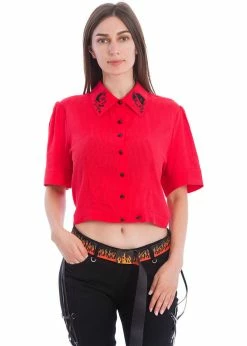 Banned Good Vs. Bad Voice Devil Blouse Red