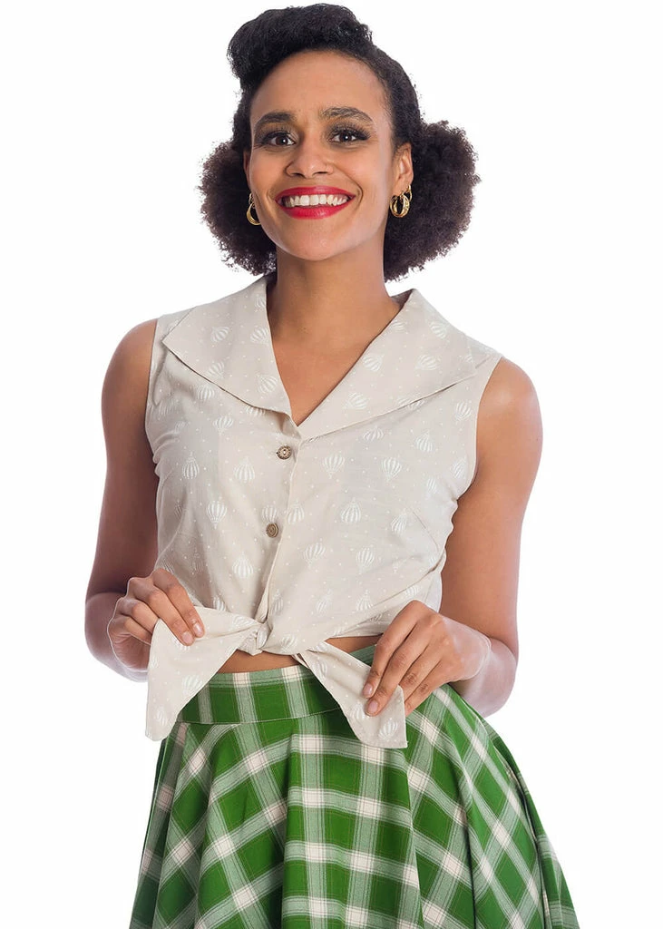 Banned Hot Air Balloon Dreaming 40's Blouse Ivory 5 Banned Hot Air Balloon Dreaming 40's Blouse Ivory - Image 3