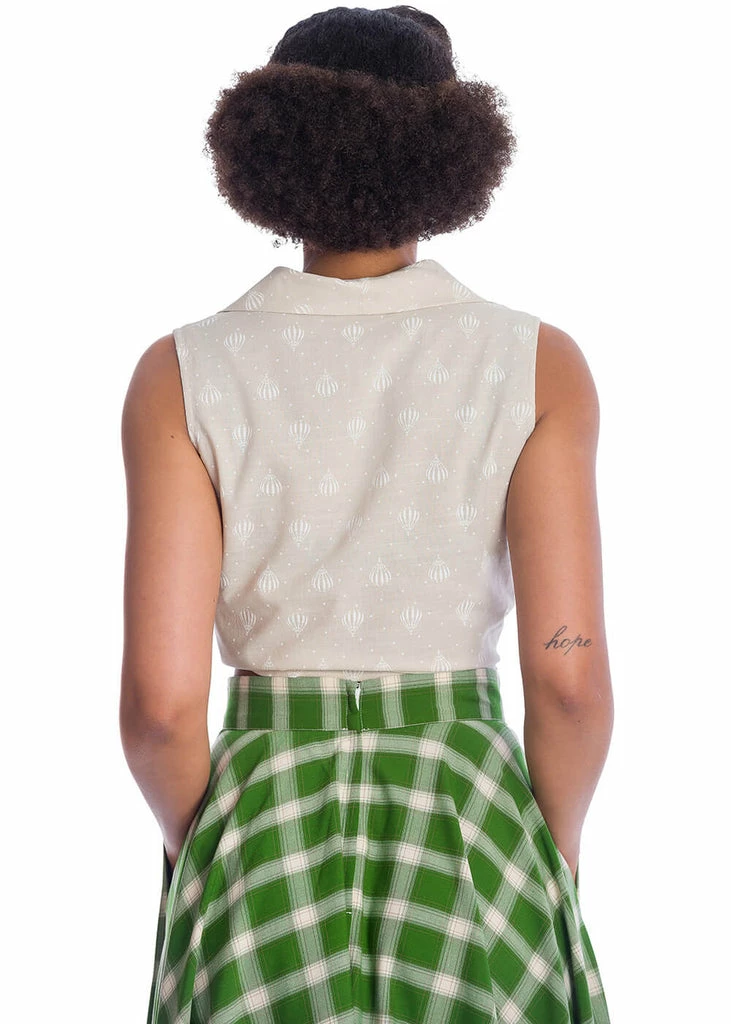 Banned Hot Air Balloon Dreaming 40's Blouse Ivory 4 Banned Hot Air Balloon Dreaming 40's Blouse Ivory - Image 2