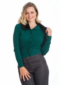 Banned Bow Dreaming 40's Cardigan Green