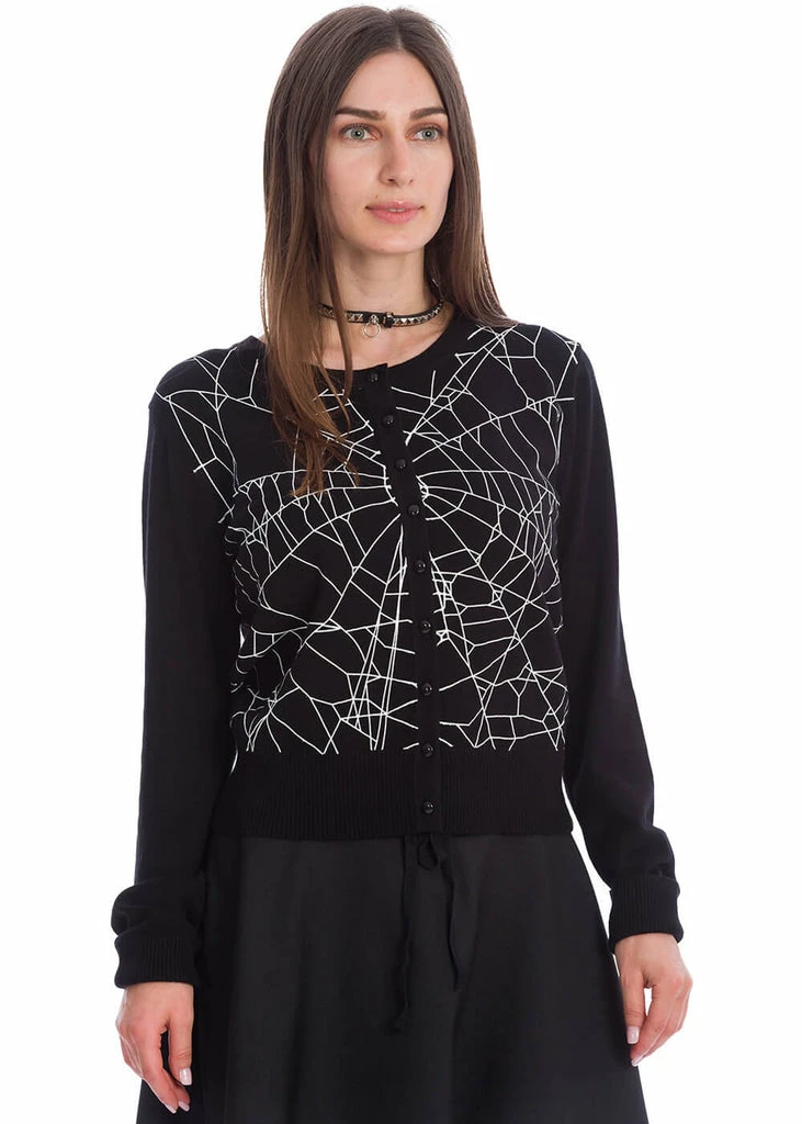 Banned Creepy Spider Cardigan Black 4 Banned Creepy Spider Cardigan Black - Image 2