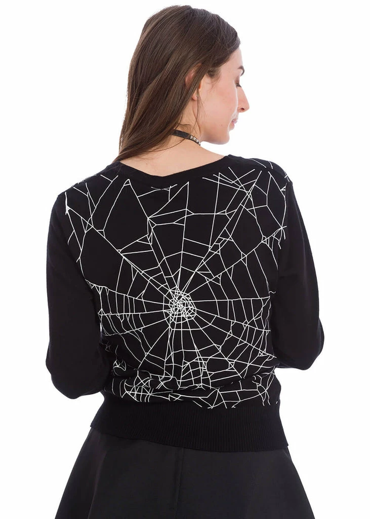 Banned Creepy Spider Cardigan Black 3 Banned Creepy Spider Cardigan Black