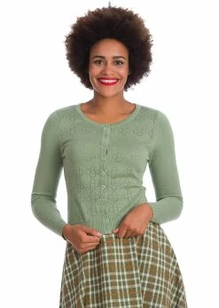 Banned Flower Power 40's Cardigan Green