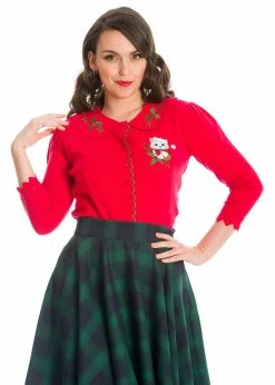 Banned Merry Catmus Christmas 40's Cardigan Red -KILLSTAR Sales Store banned CA21105 merry catmus cardigan red 1 1024x1024