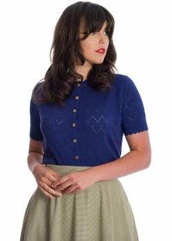 Banned Summer Scallop 40's Cardigan Navy Blue -KILLSTAR Sales Store banned CA21131 summer scallop cardigan navy 1 1024x1024