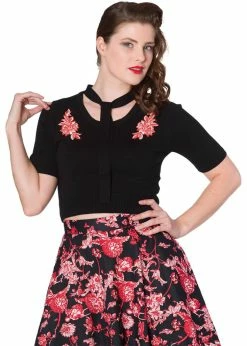 Banned Winter Flower 40's Jumper Black
