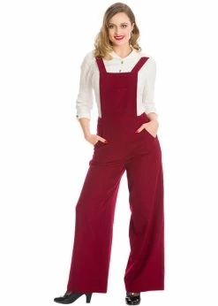 Banned Day Dreaming 40's Dungarees Burgundy