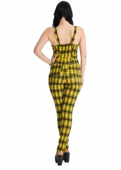 Banned Lenore Tartan 80's Jumpsuit Yellow -KILLSTAR Sales Store banned PL92034 lenora jumpsuit yellow 2 1024x1024