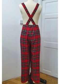 Banned Party Girl Tartan 60's Dungarees Red -KILLSTAR Sales Store banned PL92035 party girl dungaree red 1 1024x1024