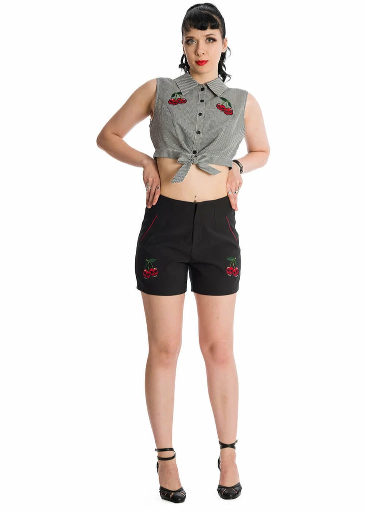 Banned Cherry Skull Up 50's Blouse Black 5 Banned Cherry Skull Up 50's Blouse Black - Image 3