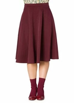 Banned Sophicated 40's Swing Skirt Aubergine Purple
