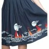 Banned Summer Sail 50's Swing Skirt Navy -KILLSTAR Sales Store banned SK25138 summer sail swing skirt nav 48 3 1024x1024