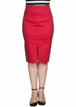 Banned Love Me Every Day 50's Pencil Skirt Red -KILLSTAR Sales Store banned SK25146 love me pencil skirt red 1 1024x1024