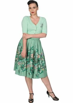 Banned Oriental Tiger 40's Swing Skirt Mint -KILLSTAR Sales Store banned SK25167 oriental tiger swing skirt mint 0 1024x1024