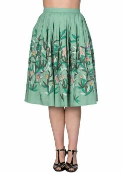 Banned Oriental Tiger 40's Swing Skirt Mint -KILLSTAR Sales Store banned SK25167 oriental tiger swing skirt mint 3 1024x1024