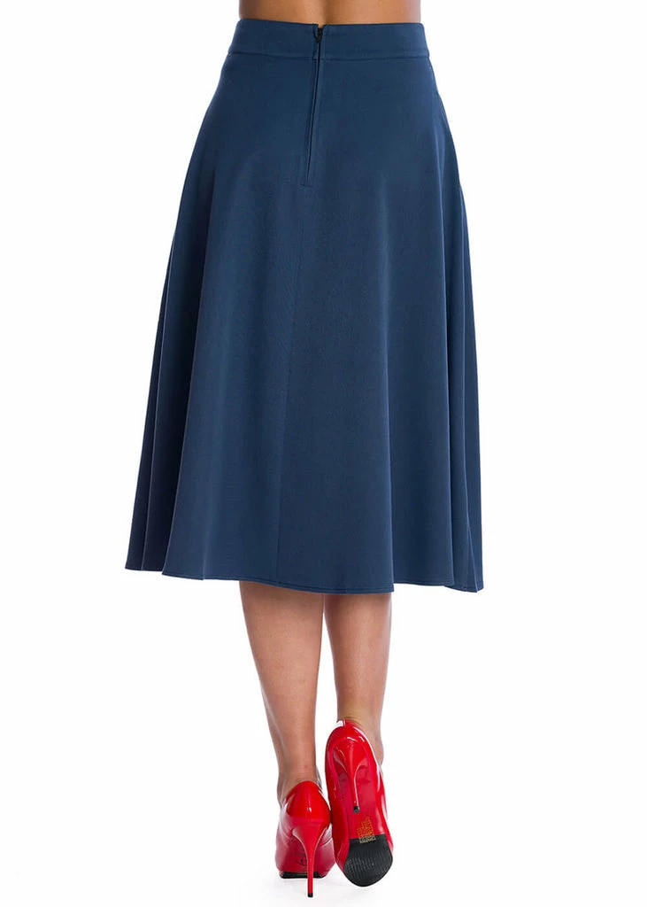 Banned Sweet Scallop 40's Swing Skirt Navy 6 Banned Sweet Scallop 40's Swing Skirt Navy - Image 4