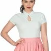 Banned Mandarin Collar 40's Top Mint Colour -KILLSTAR Sales Store banned TP10049 mandarin top mint 1 1024x1024