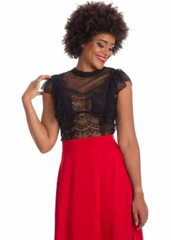 Banned Romance Lace 40's Top Black -KILLSTAR Sales Store banned TP10329 romance top blk 1 8df1210d 53a1 472c 8675 31c5c276c9dd 1024x1024