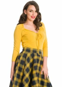 Banned Dream Big Jersey Top Mustard