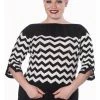 Banned Vanilla Chevron 60's Top Black White