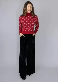 Bright & Beautiful Looloo Velvet 70's Trousers Black -KILLSTAR Sales Store bright beautiful BBAW190308A looloo velvet trousers blk 0 1024x1024