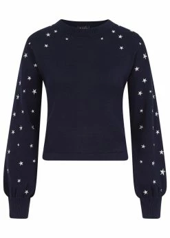 KILLSTAR Sales Store 15 Bright & Beautiful Teesa Star 70's Jumper Blue