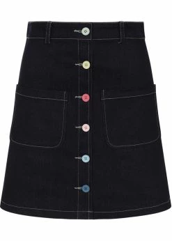 Bright & Beautiful Annie Rainbow Dreamer 60's A-Line Skirt Denim