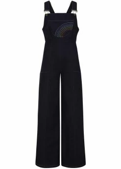 Bright & Beautiful Emma Rainbow Dreamer 60's Dungarees Denim Blue