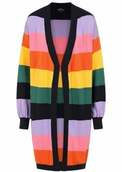 Bright & Beautiful Charlotte 70's Rainbow Cardigan In Multi