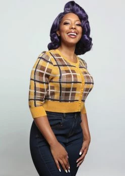 Collectif Lucy Moonhill Check 50's Cardigan Mustard -KILLSTAR Sales Store collectif AW200117A lucy moonhill cardigan mus 1 4e76ee85 2870 4ebd 88f6 ed805c2145fe 1024x1024