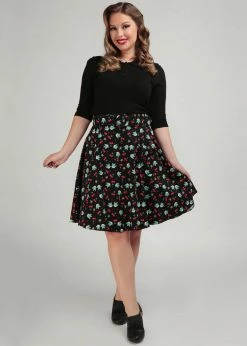 Collectif Trinette Swallows & Cherries 50's Swing Skirt Multi -KILLSTAR Sales Store collectif AW200313A trinette swallows cher skirt mul 0 1024x1024