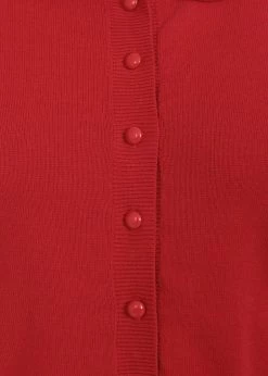 Collectif Halette 50's Cardigan Red -KILLSTAR Sales Store collectif AW210111B halette plain cardigan red 2 1024x1024