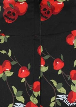 Collectif Alexa Deathly Apples 50's Pencil Skirt Black -KILLSTAR Sales Store collectif AW210307B alexa deathly pen skirt blk 3 1024x1024