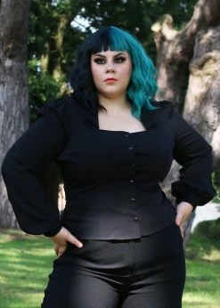 KILLSTAR Sales Store -KILLSTAR Sales Store collectif AW210409A lillian blouse blk 4 ab300fe8 c77f 482f a370 30007a6f681b 1024x1024