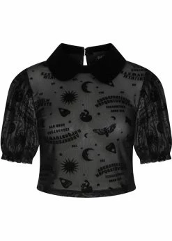 Collectif Ana Ouija Mesh Crop Top Black