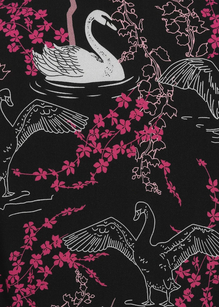 Collectif Luiza Swan Forest 40's Blouse Multicolour 4 Collectif Luiza Swan Forest 40's Blouse Multicolour - Image 2