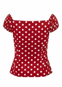 Collectif Dolores Polkadot 50's Top Red -KILLSTAR Sales Store collectif C686 dolores polkadot top red 1 1024x1024
