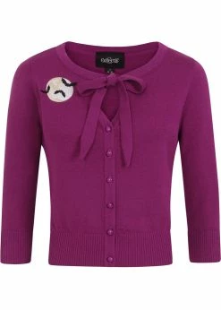 Collectif Charlene Full Moon 50's Cardigan Purple