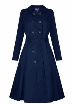 Collectif Korrina 50's Swing Trenchcoat Navy