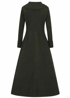 Collectif September Double Wrap 50's Coat Olive Green -KILLSTAR Sales Store collectif JK AW200616A september coat olive grn 2 1024x1024
