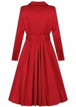 Collectif Korrina 50's Swing Trenchcoat Red -KILLSTAR Sales Store collectif SS200604A korrina trenchcoat red 3 1024x1024