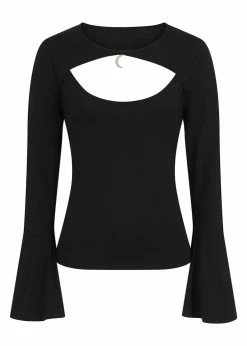 Collectif Luna Moon 60's Jersey Top Black