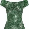 Collectif Dolores Pineapple Palm 50's Top Green