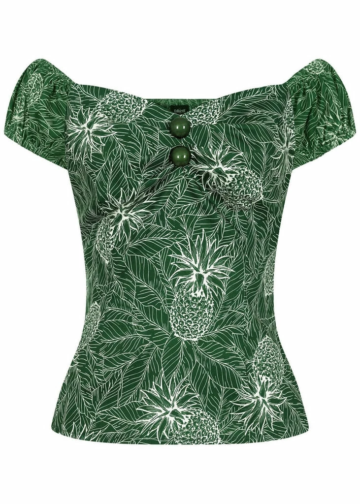 Collectif Dolores Pineapple Palm 50's Top Green 3 Collectif Dolores Pineapple Palm 50's Top Green