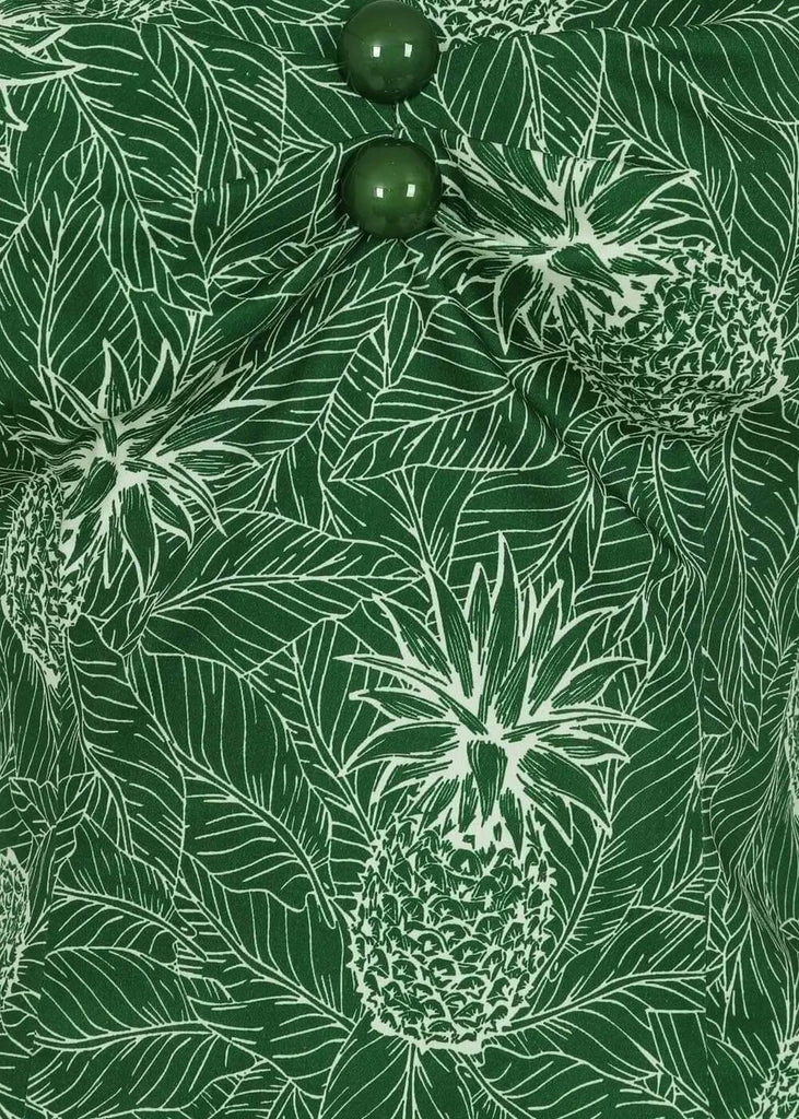 Collectif Dolores Pineapple Palm 50's Top Green 6 Collectif Dolores Pineapple Palm 50's Top Green - Image 4