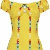 Collectif Dolores Rainbow Polka Stripe 50's Top Yellow -KILLSTAR Sales Store collectif SS210405J dolores rainbow top yel 0 1024x1024