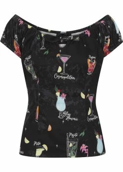 Collectif Lorena Coctail Menu 50's Top Black