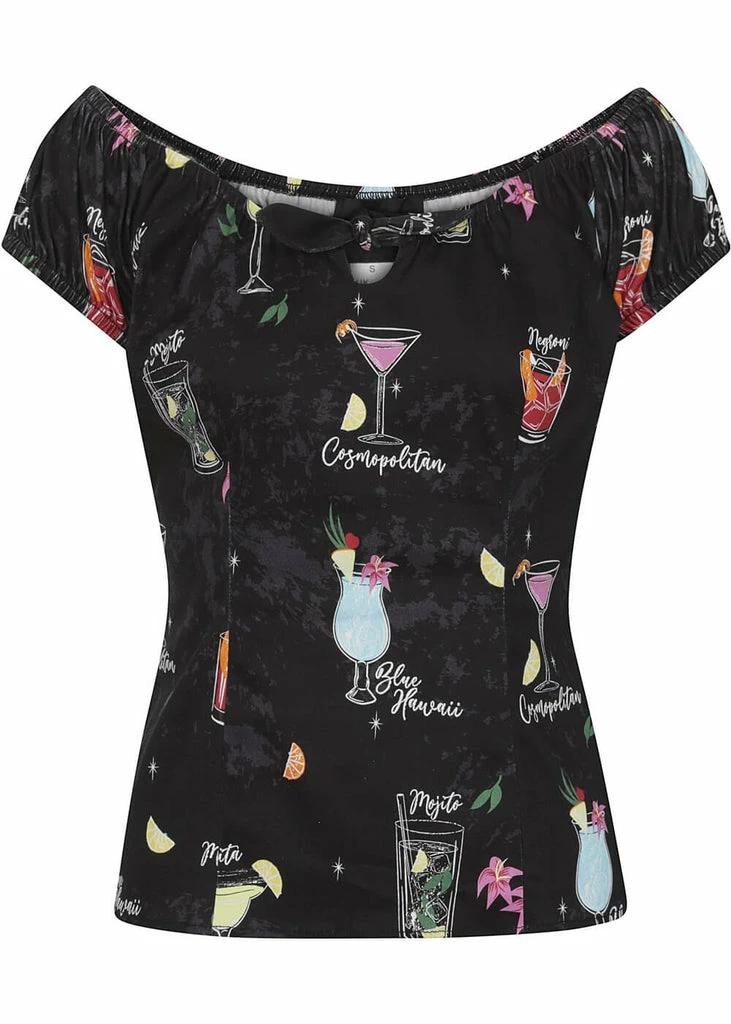 Collectif Lorena Coctail Menu 50's Top Black 3 Collectif Lorena Coctail Menu 50's Top Black